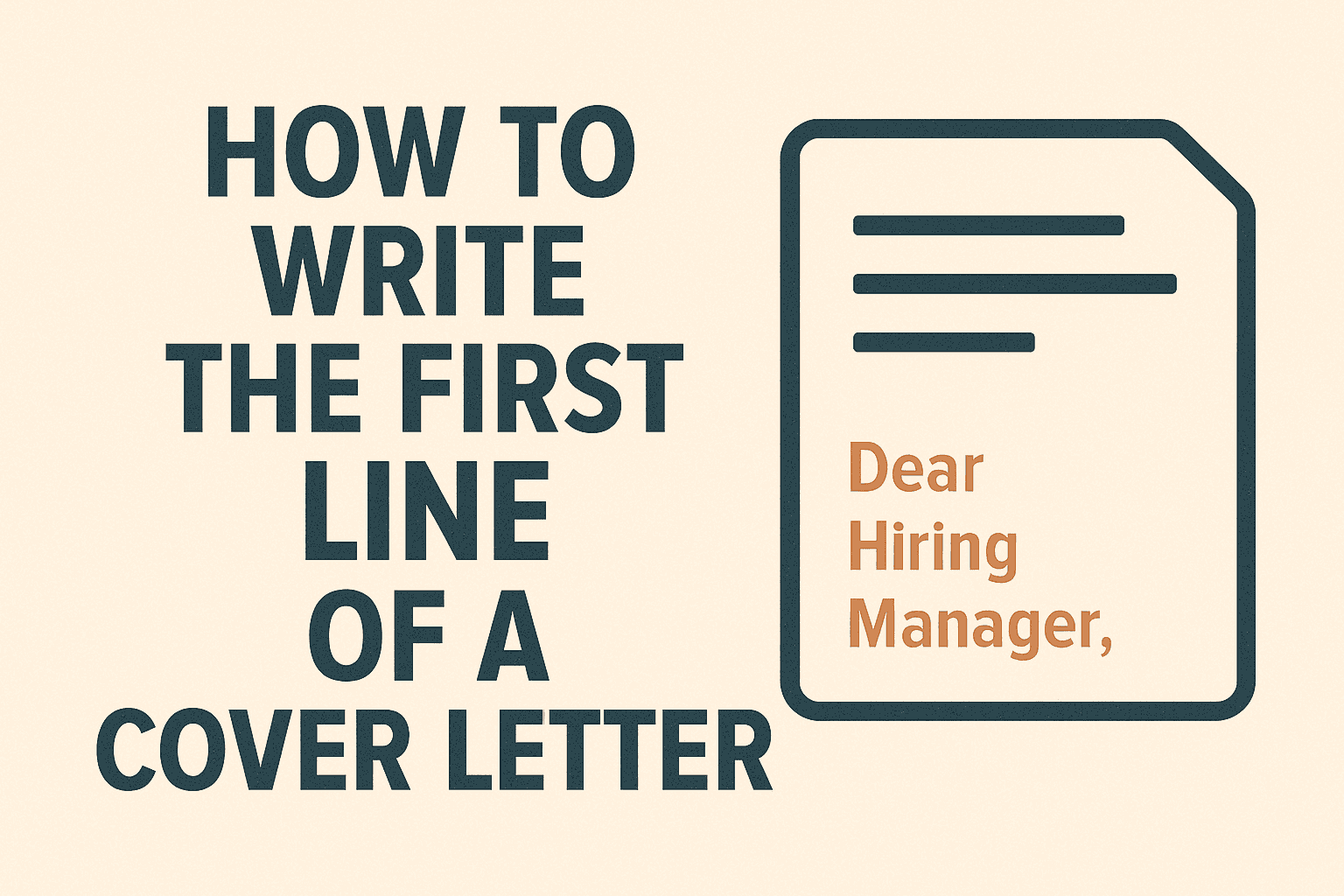 How to Write the First Line of a Cover Letter