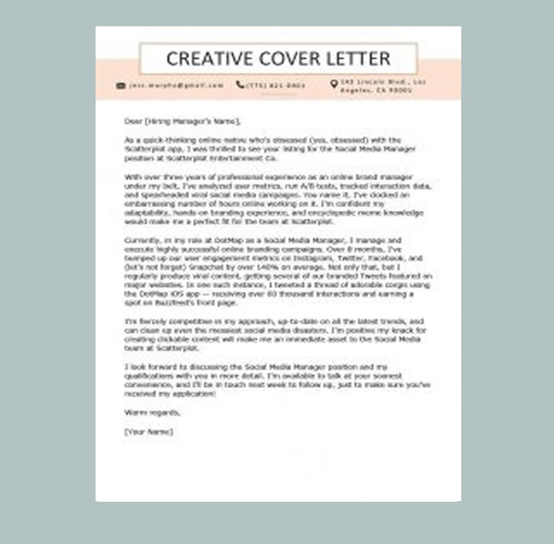 Creative Cover Letter